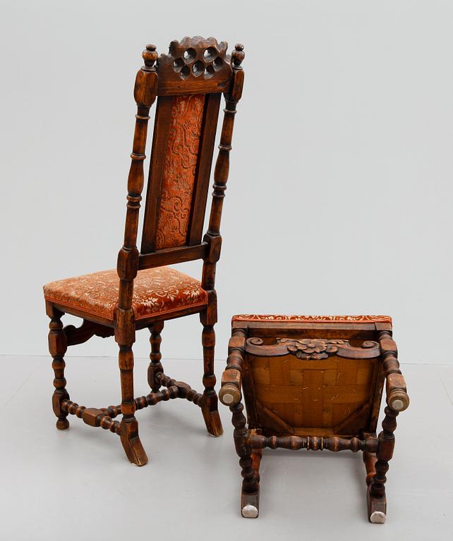 STOLAR, 2 st, barock, 1700-tal.