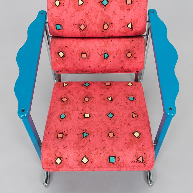 Yrjö Kukkapuro, A 1980s  'Experiment' open armchair for Avarte, Finland.