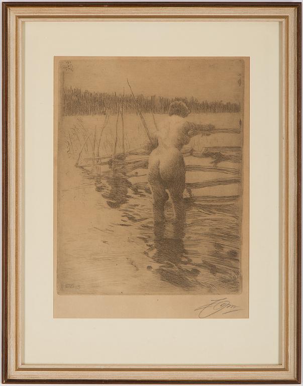 ANDERS ZORN, etching, signed and dated 1913.