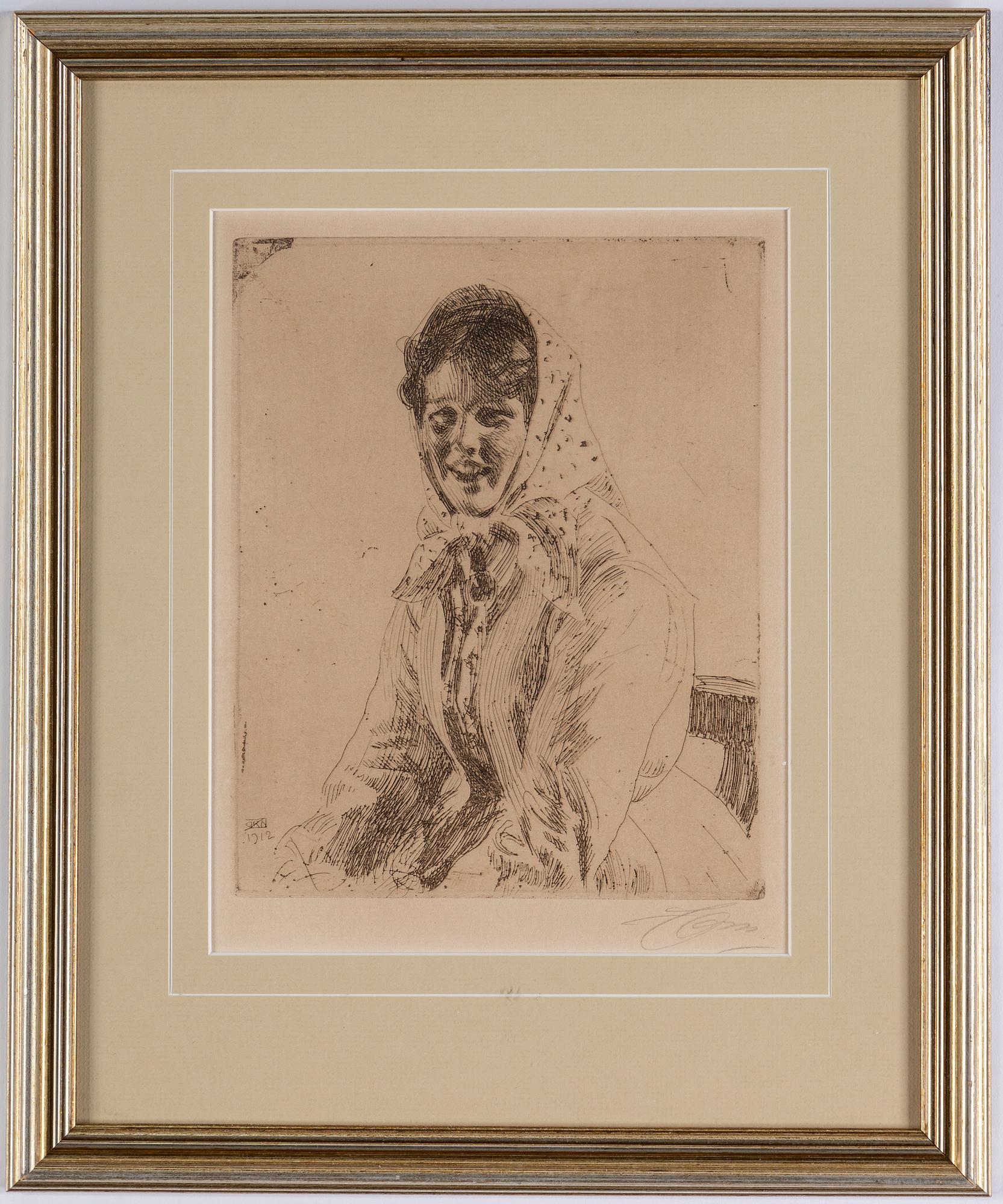 ANDERS ZORN, etching, 1912, signed in pencil.