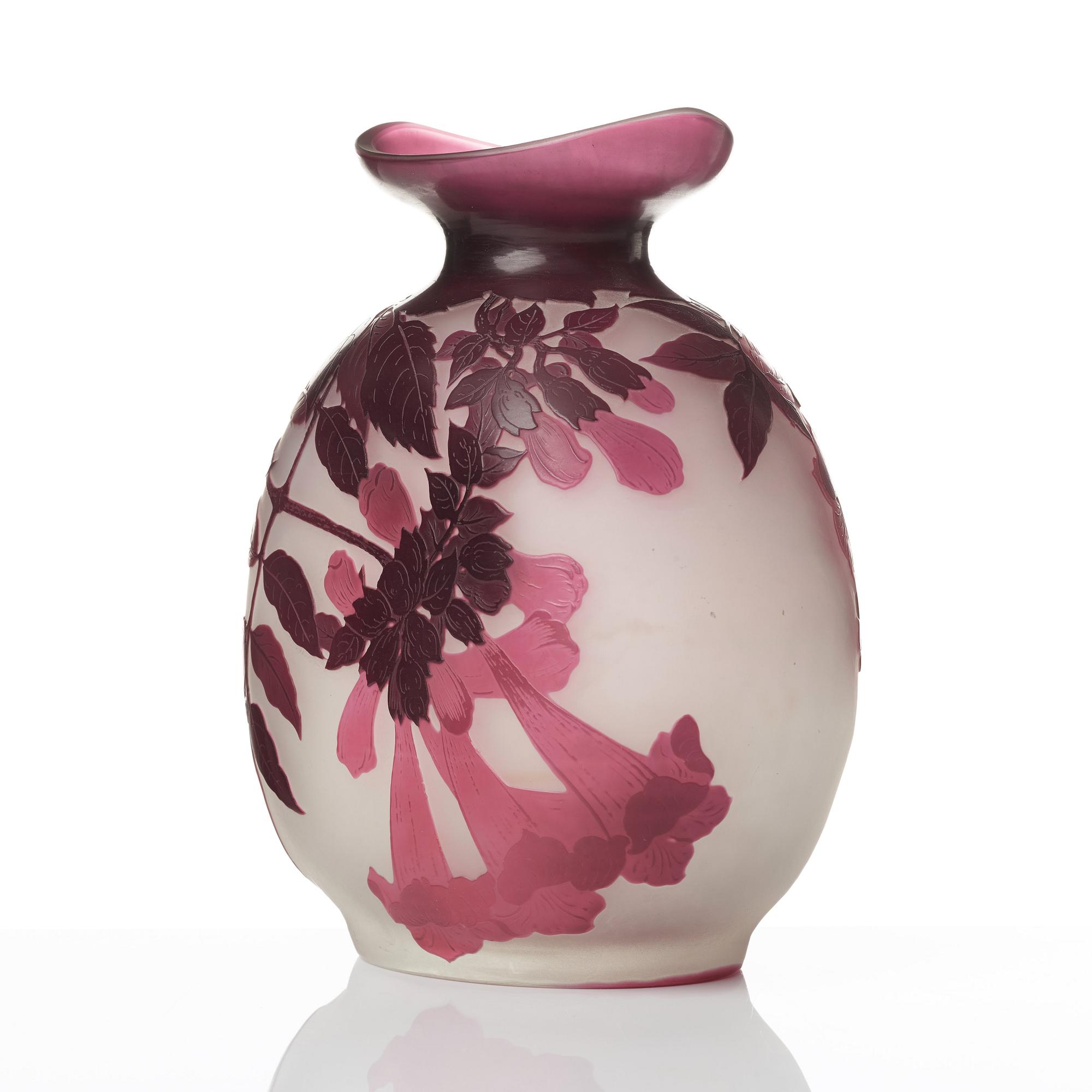 Emile Gallé, an Art Nouveau cameo glass vase, Nancy France.