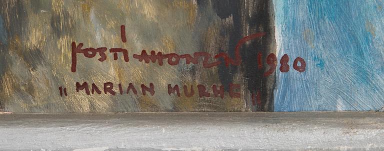 Kosti Ahonen, olja på pannå, signerad och daterad 1980.