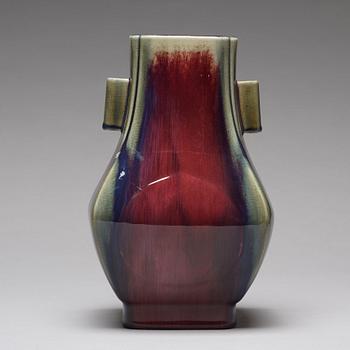 A flambé glazed vas, China, presumably late Qing dynasty, around 1900.