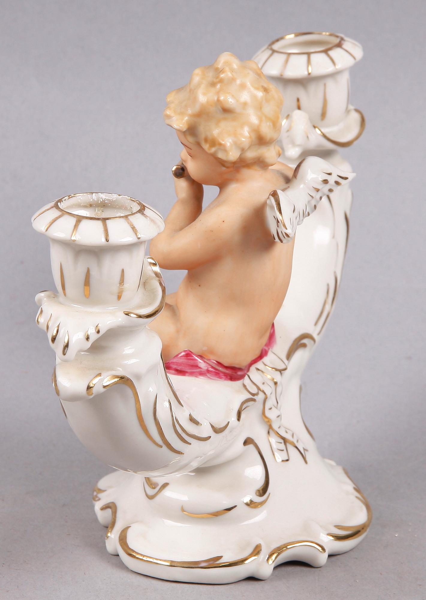 KANDELABER, porslin, Dresden. Rokokostil, 1900-tal.