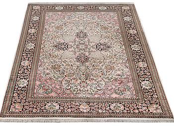A silk Kashmir carpet, c. 267 x 185 cm.