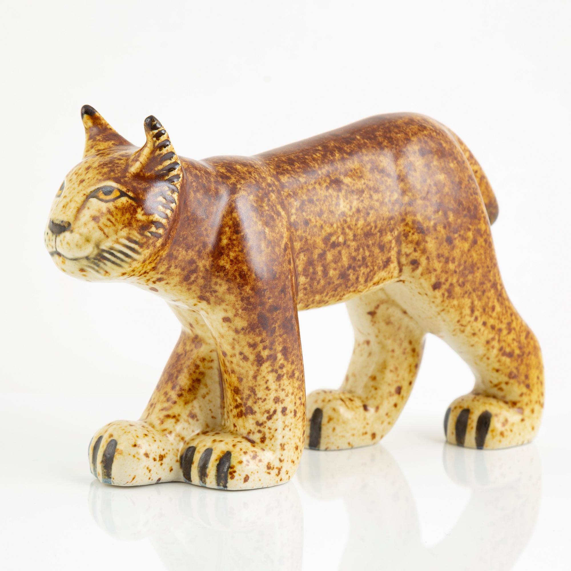 Lisa Larson, a figurine of a lynx, for Nordiska Kompaniet in collaboration with WWF, Gustavsberg.