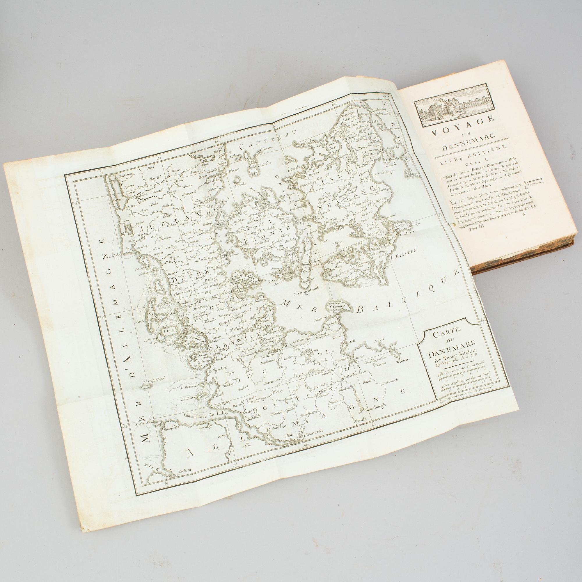 A set of 4 book, William Coxe: Voyage en Pologne, Russie, Suède, Dannemarc,  1-4 vol.   Buisson, Genève, Buisson, 1786.
