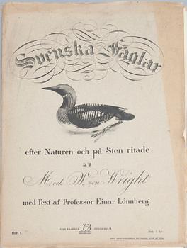 M. och W. von WRIGHT, "Svenska fåglar", 22 häften, Ivar Baarsens förlag, Stockholm, 1910-1920-tal.