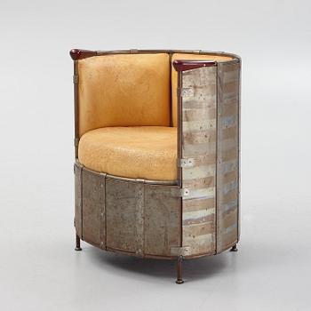 68. Mats Theselius, an 'Älgskinnsfåtöljen' lounge chair, Källemo, ed. 311/360, Sweden post 1991.