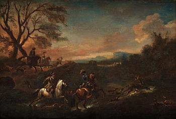 1118. Jan Wyck Attributed to, Horseman on the hunt.