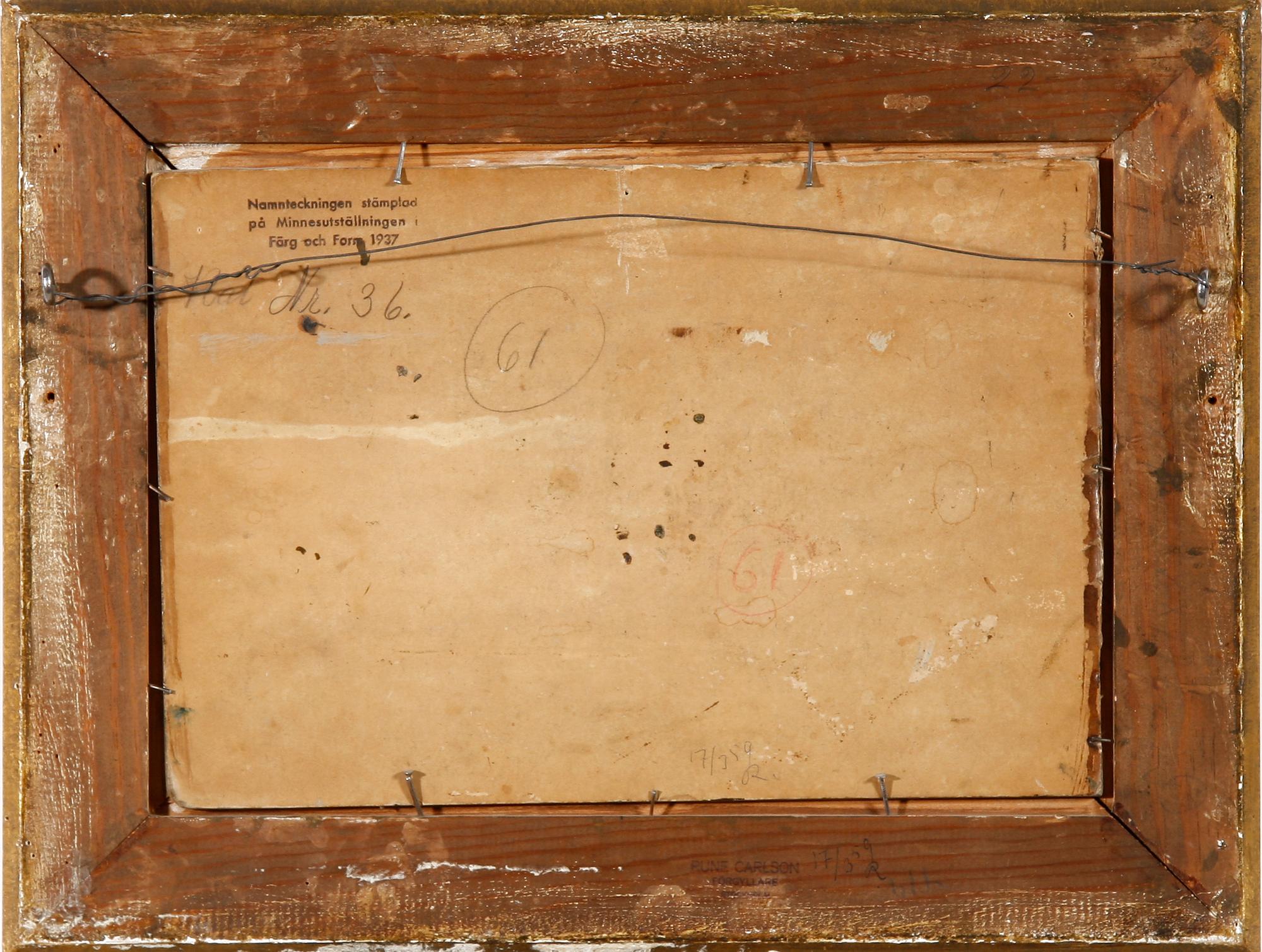 REINHOLD NORSTEDT, olja på pannå, stämpelsign efter konstnärens död.