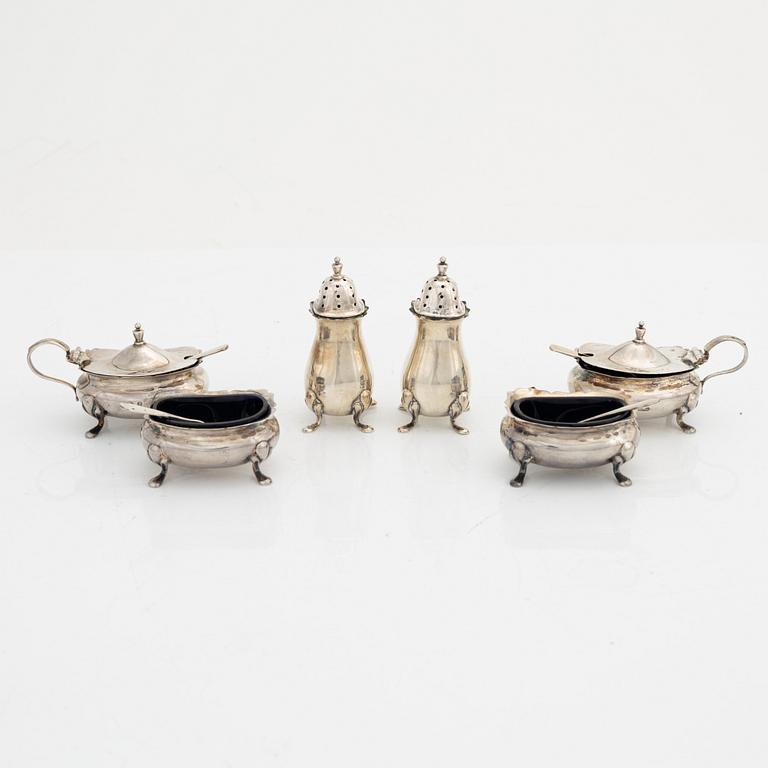 Adie Brothers Ltd, a silver cruet set in box, Birmingham 1924.