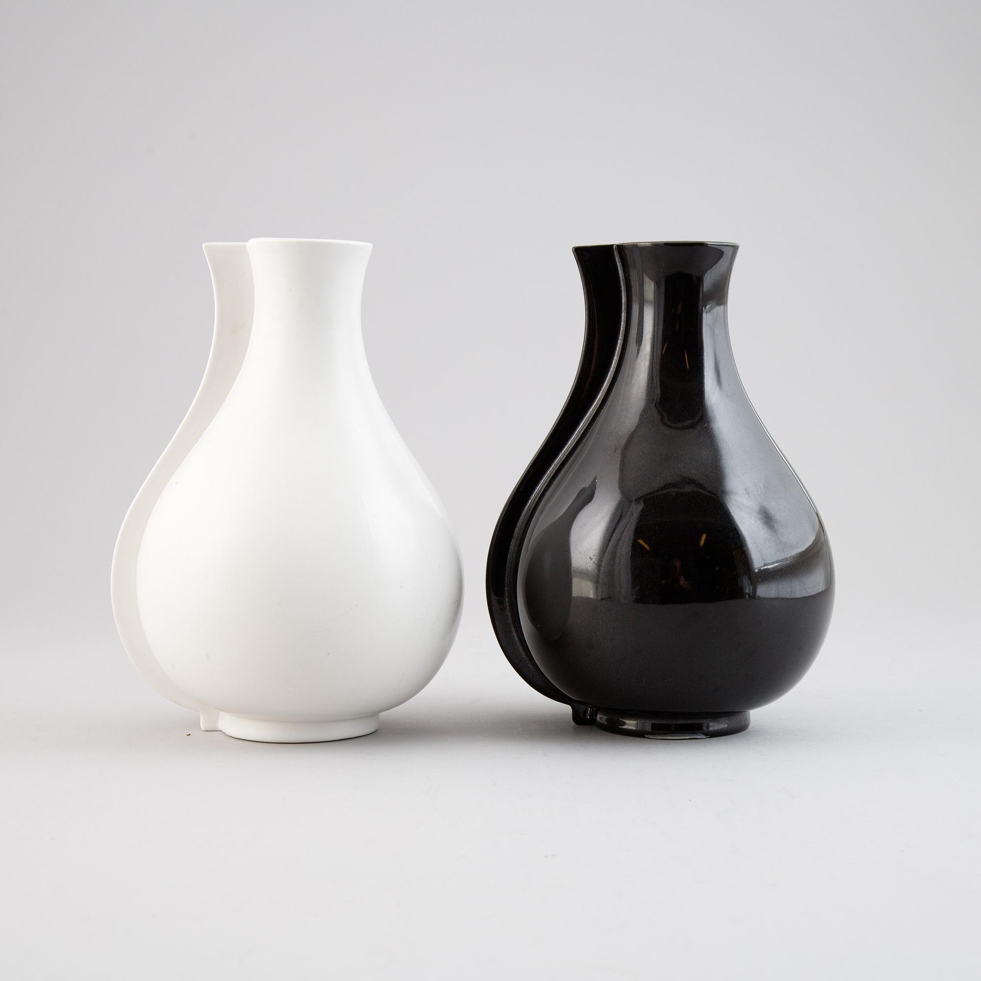 Wilhelm Kåge, two "Surrea" ceramic vases, Gustavsberg, possibly prototypes.