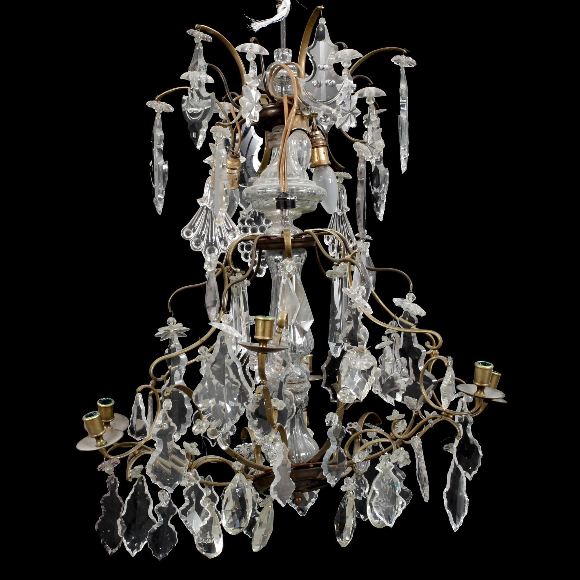 LJUSKRONA, barockstil, 1900-tal. Höjd ca 86 cm.