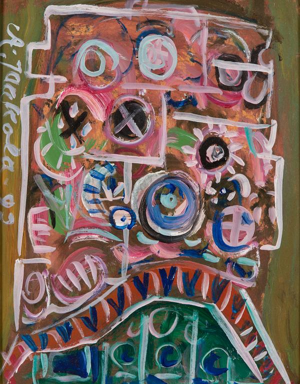 Alpo Jaakola, akryyli levylle, signeerattu ja päivätty -93.