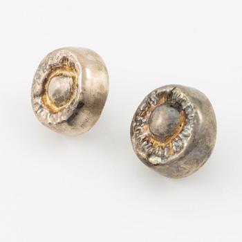 Lars Arby, three pairs of earrings, sterling silver, Gothenburg 1977, 1982 and 1983.