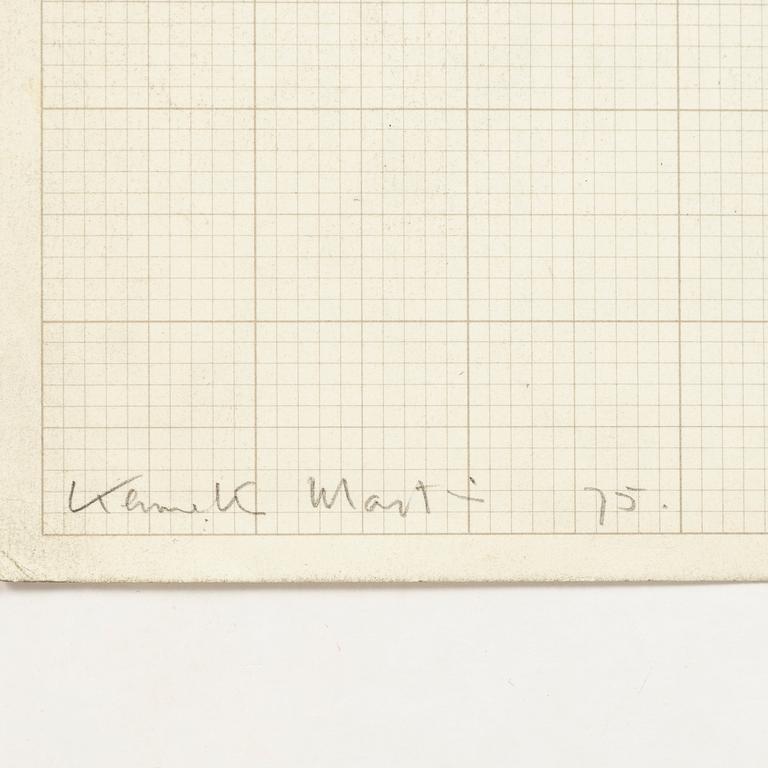 Kenneth Martin, mixed media on paper, 3 pcs, signed and dated -75.