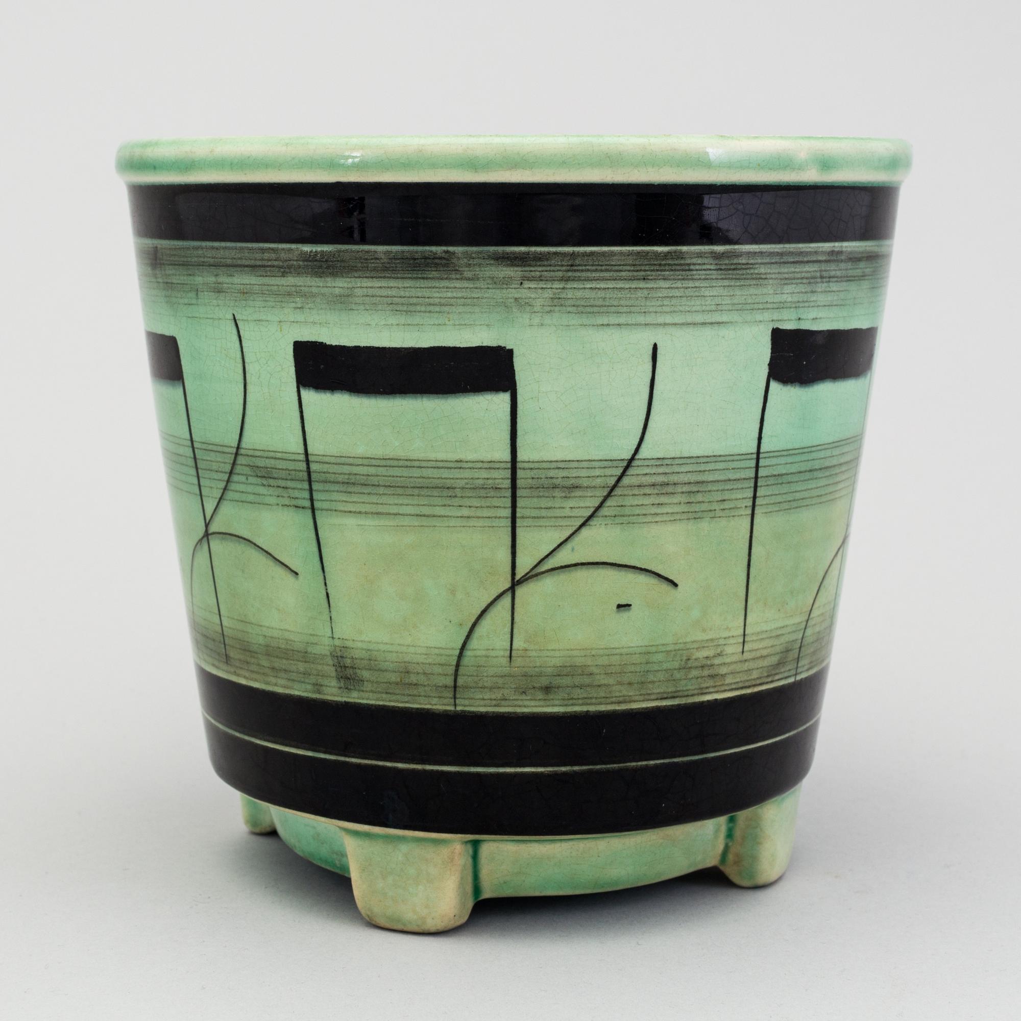 ILSE CLAESSON, "Serie V", ytterfoder i flintgods, Rörstrand 1930-tal.