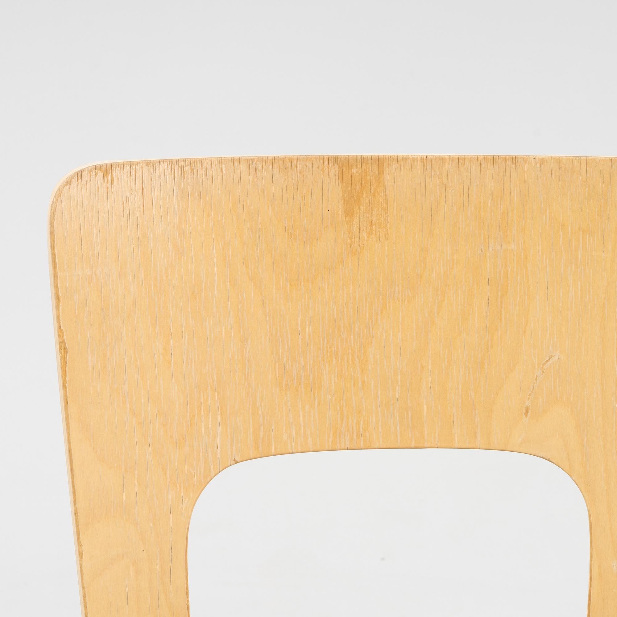 Alvar Aalto, a set of four model '66' birch chairs, Artek, Finland,