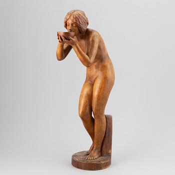 Victor Heinrich Seifert, sculpture. Signed. Wood. Height 65 cm.