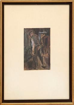 Hugo Carlberg, teckning och blandteknik, signerade.