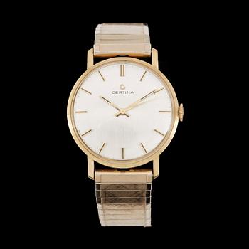 HERRARMBANDSUR,18 k guld, Certina, 1980-tal.