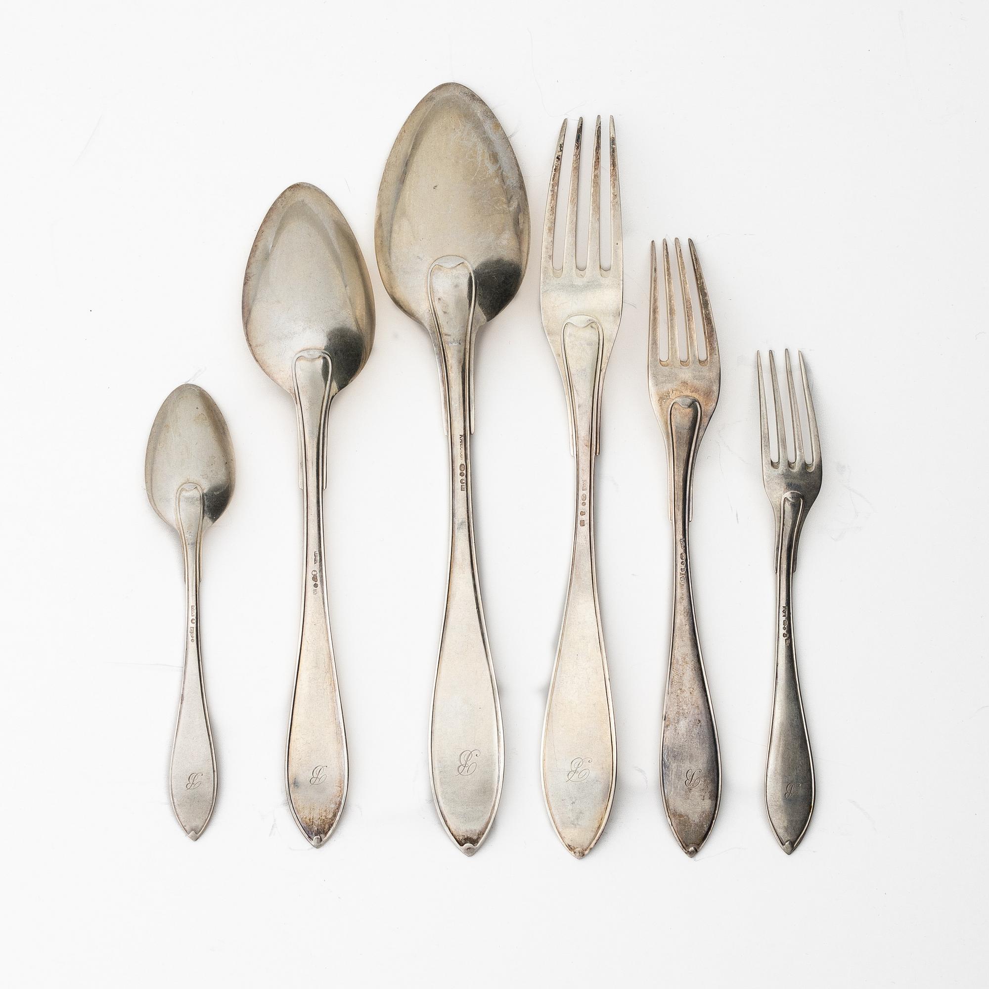 A 71-piece silver flat ware set, K.andersson, Sweden, Stockholm, 1916-17.