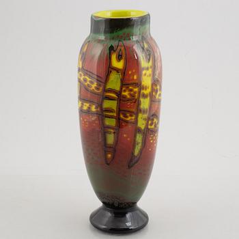 Ulrica Hydman-Vallien, a unique graal glass vase, Kosta Boda.