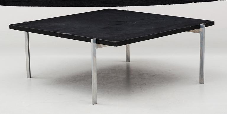 A Poul Kjaerholm 'PK-61' steel and slate sofa table, E Kold Christensen, Denmark, maker's mark in the steel.