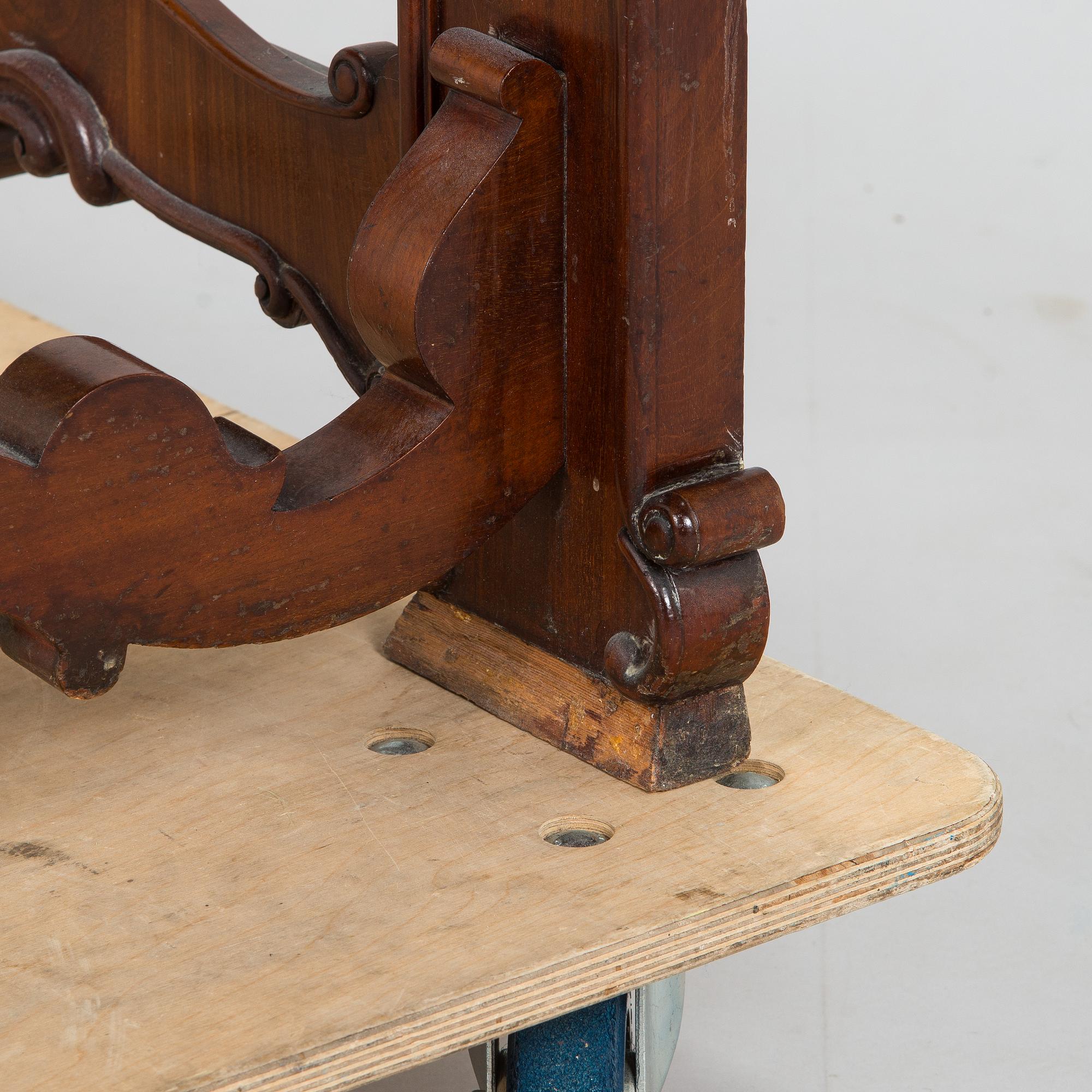 A late 19th century vanity table with stool, Russia.