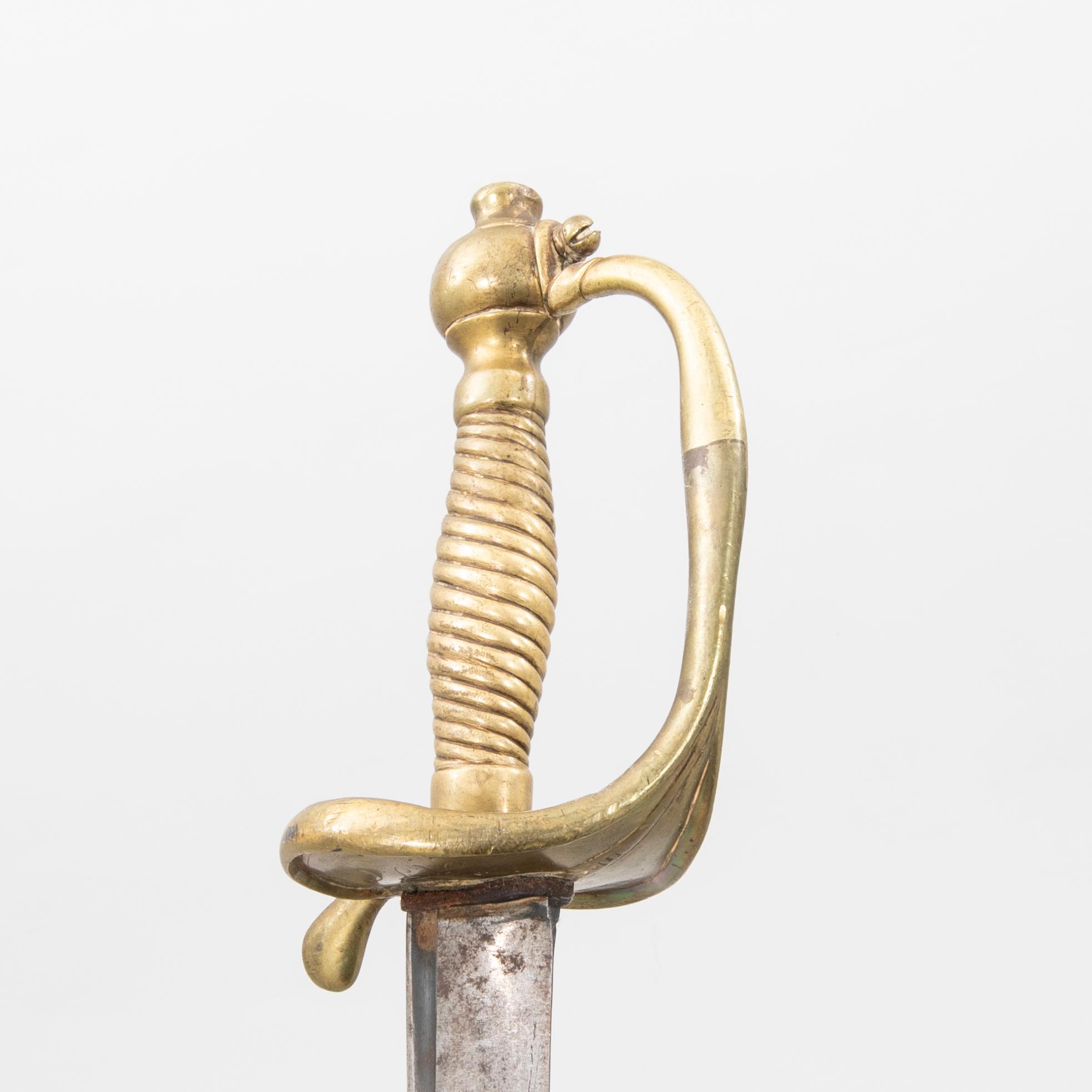 Sabel för manskap inom artilleriet, m/1831 Sverige samt Huggare, Sverige m/1856; förändringsmodell av huggare 1748.