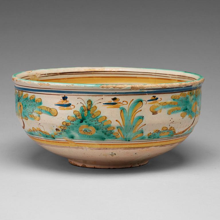 An Italian or Spanish faiance bowl, 18th Century.