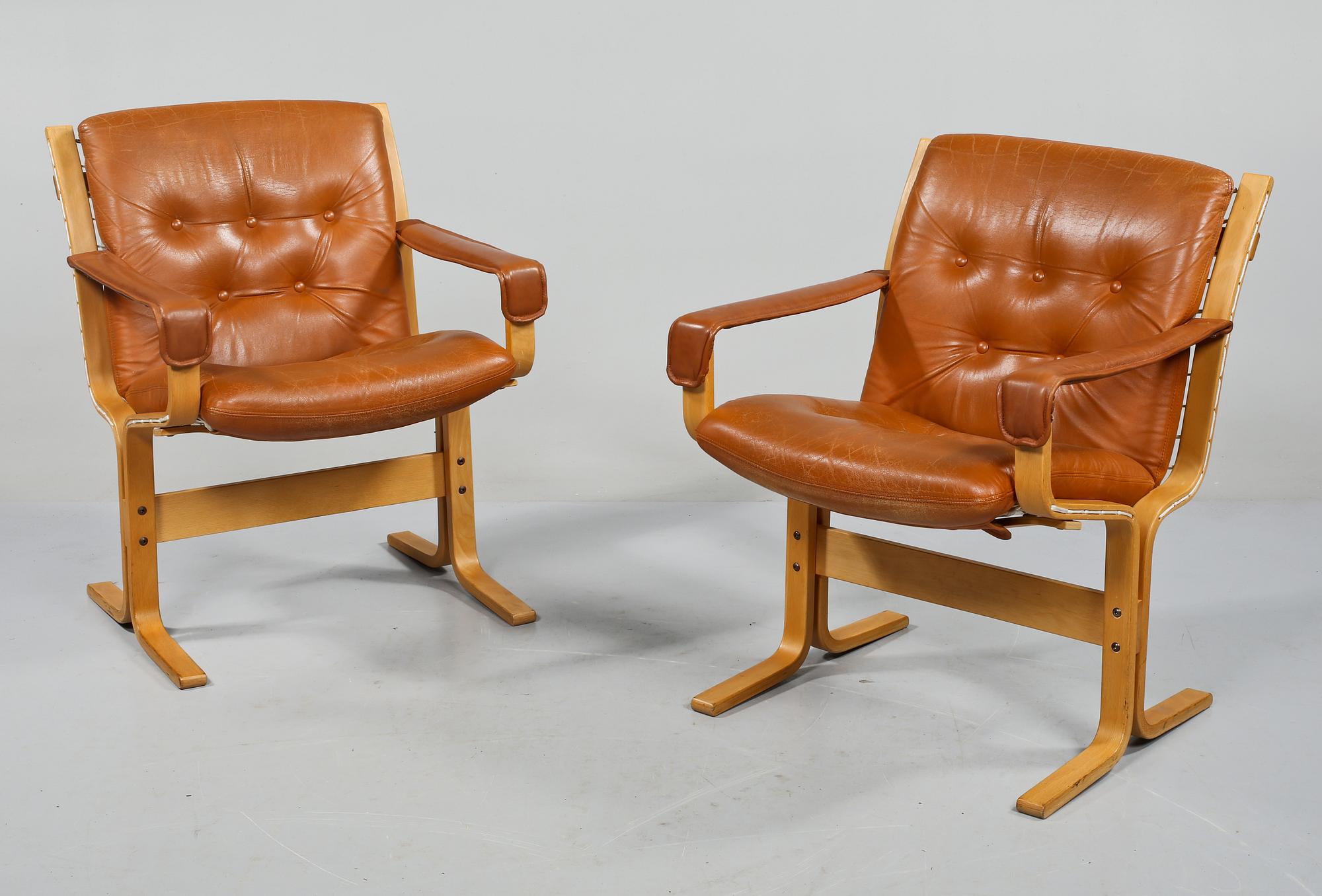 FÅTÖLJER, ett par, Westnofa Furniture, Norge, 1900-talets andra hälft.