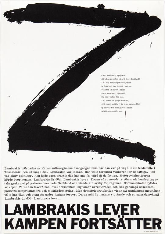 Six posters with political messages, mostly Sweden, 60s and 70 s.