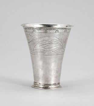 BÄGARE, silver, Johan Pettersson Berg. Norrköping 1754.