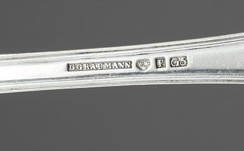 RAGUSKED samt SKEDAR, 6 st, silver, Gustav Graumann, Falun, 1860 respektive 1861. Vikt 548 g.