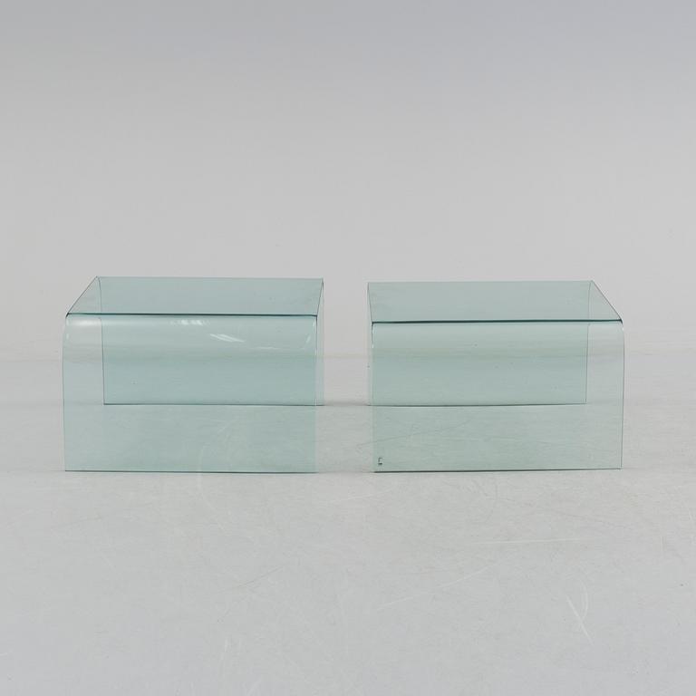 Two glass tables, one Fiam, Italy.