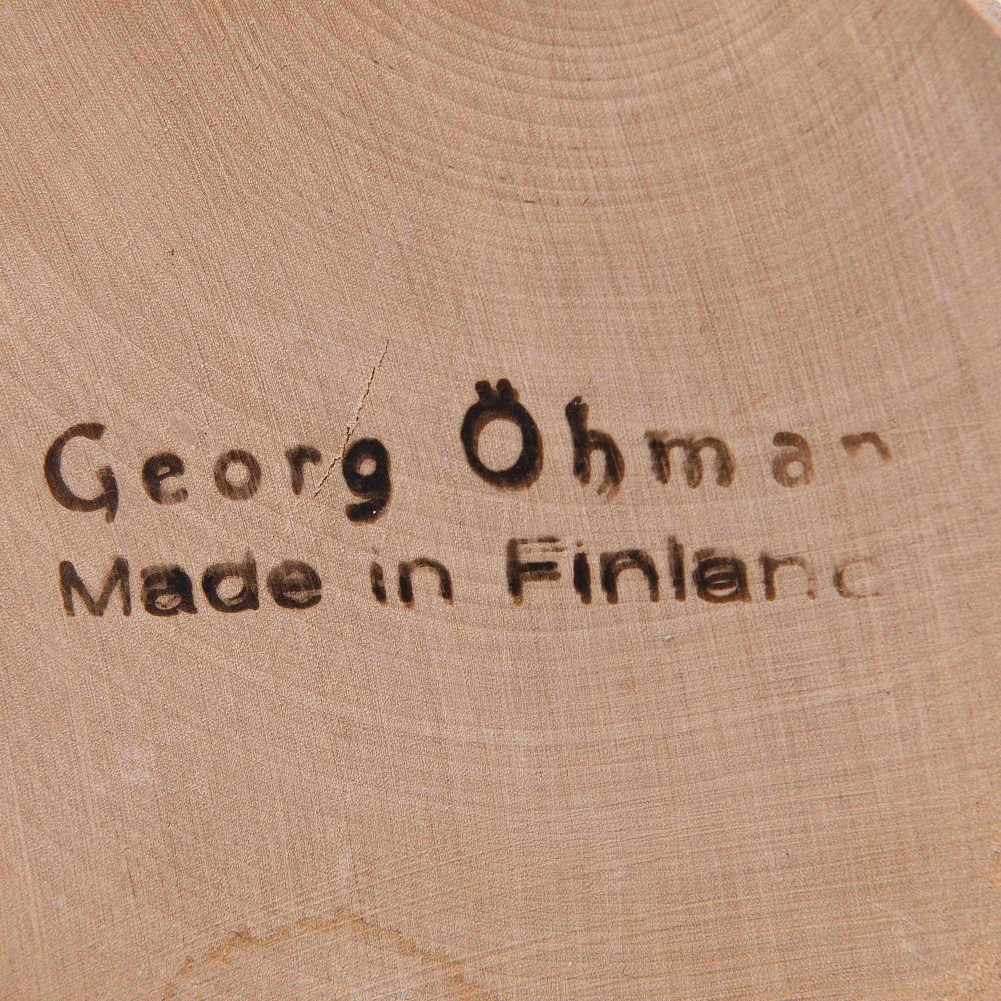 GEORG ÖHMAN, Puuveistoksia, 2 kpl, leimasigneerattu.