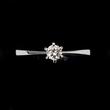 RING, vitguld 18K, briljantslipad diamant ca 0,15 ct, A. Tillander 1991.