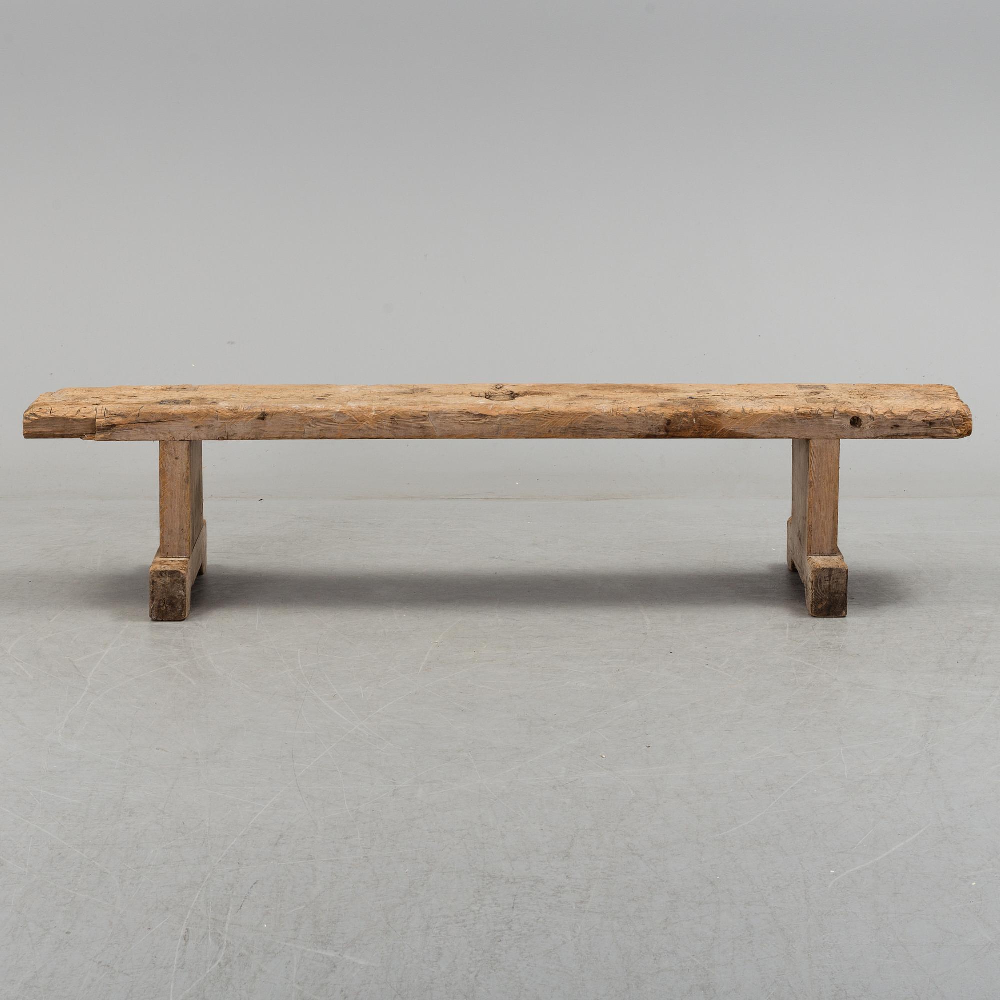 A 18th-/19th century pinewood bench.