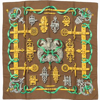 Hermès, a 'Ferronnerie' silk scarf.