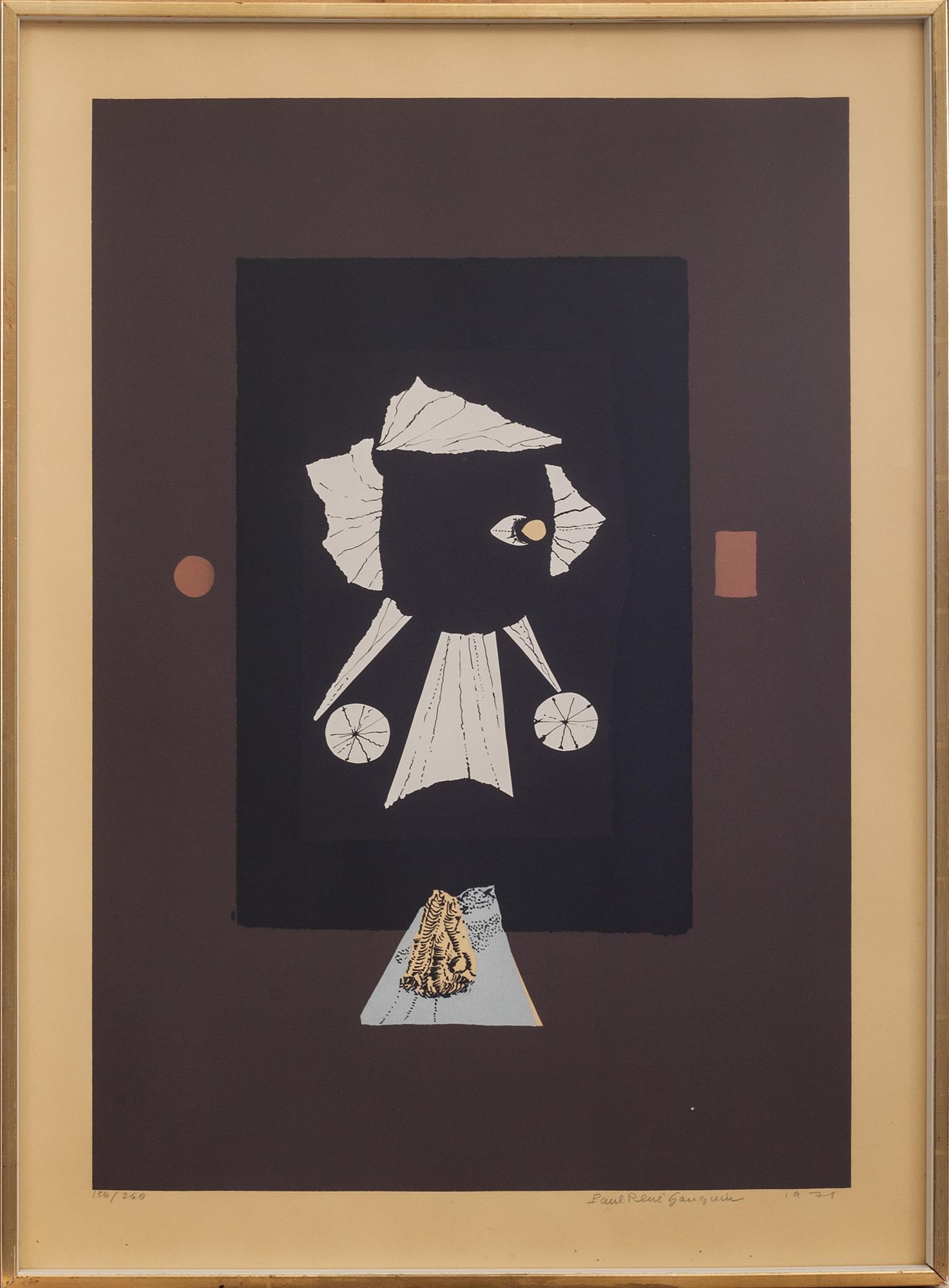 PAUL RENÉ GAUGUIN, färglitografi, signerad och numrerad 136/260 och daterad- 1971.
