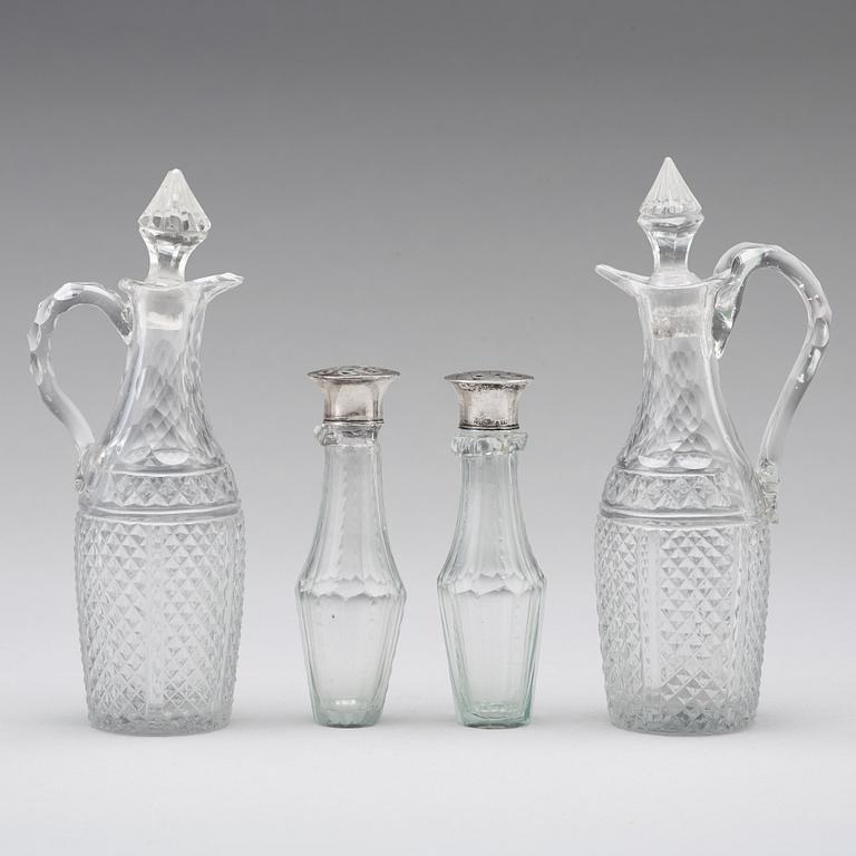 A Swedish late 18th century cruet-set, mark of Pehr Zethelius, Stockholm 1799.