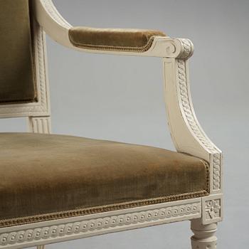 A Gustavian sofa by Johan Lindgren (master in Stockholm 1770-1800).