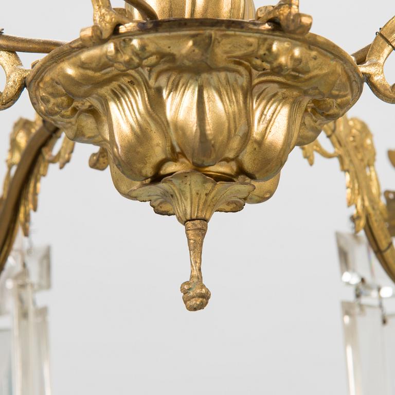 A chandelier with prisms, late 19th century.