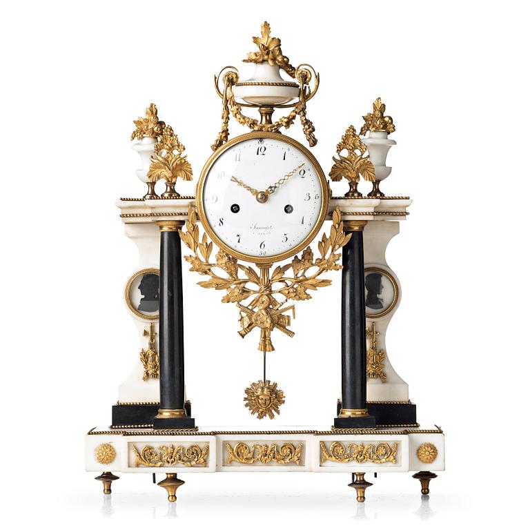 A Louis XVI late 18th century mantel clock.