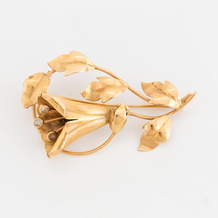 BROSCH, 18K guld.