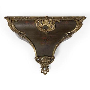 A presumably French Louis XV bronze-mounted console, mid 18th century.