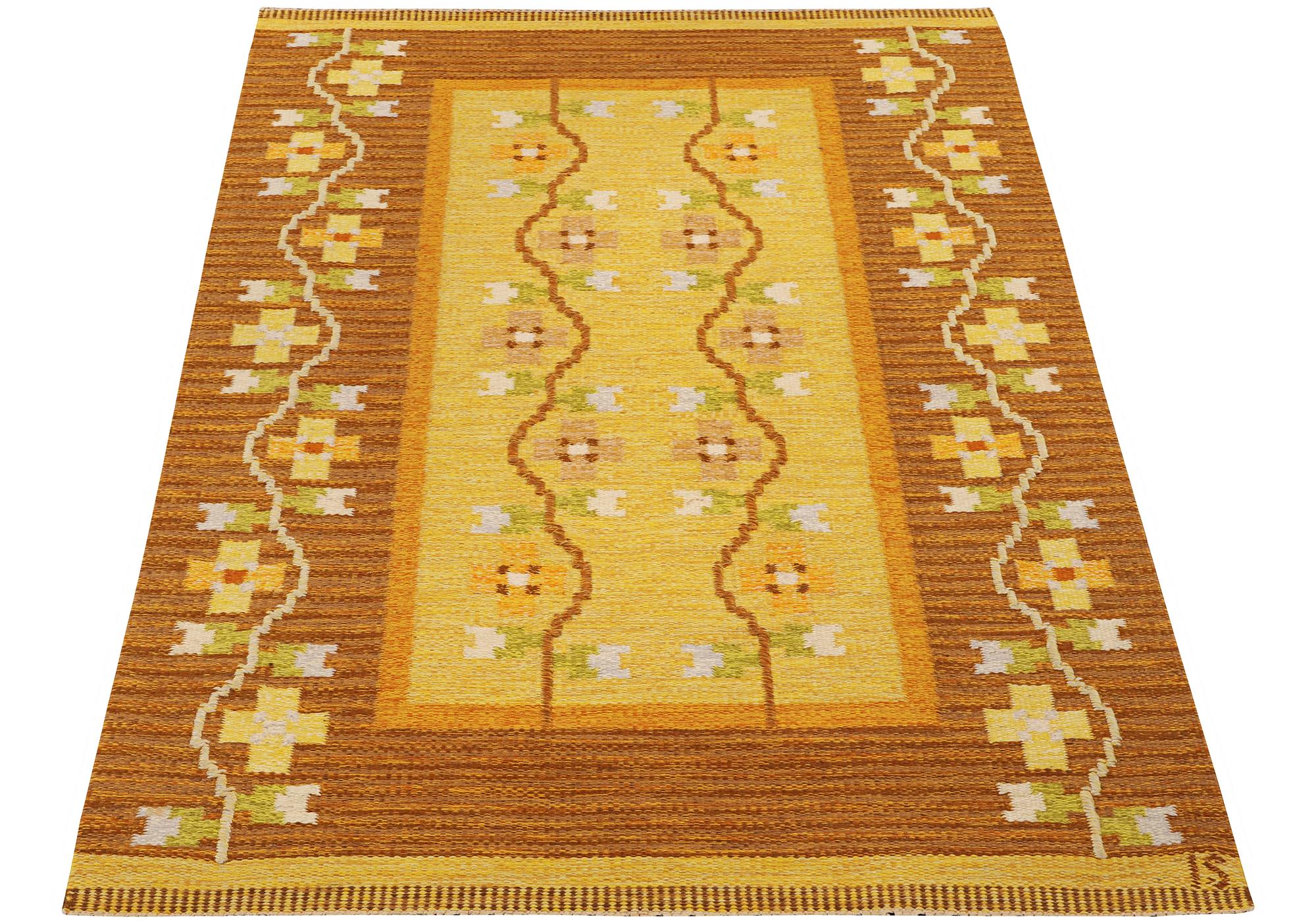 Ingegerd Silow, matta, rölakan, signerad IS, ca. 206 x 139 cm.