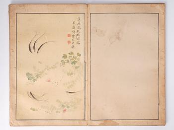An album with 15 paintings, Qing dynasty (1644-1912). Signed Cao Qi.